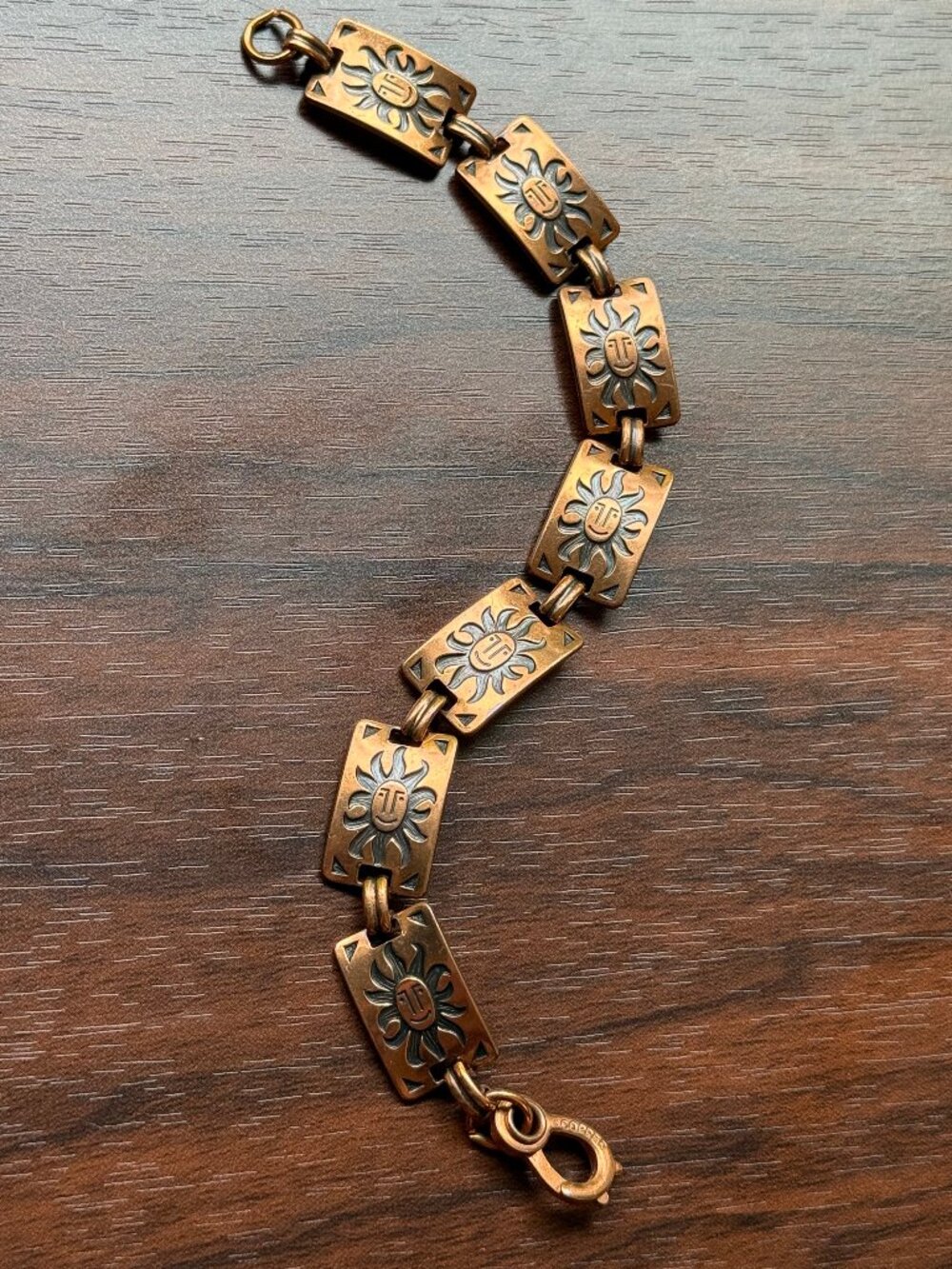 Vintage Sunny Copper Link Bracelet Southwestern Style